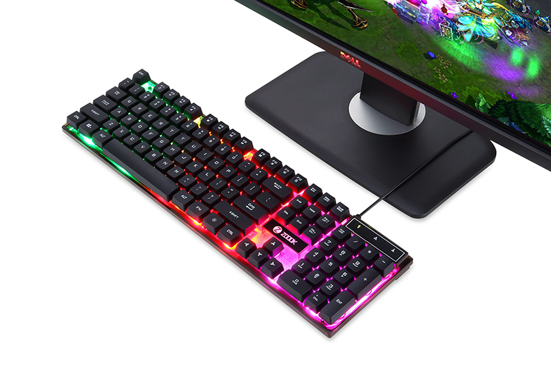 Concord USB Gaming Rainbow LED 104 Keys Ergonomic Multimedia Keyboard for Laptop PC Computer Game and Work
